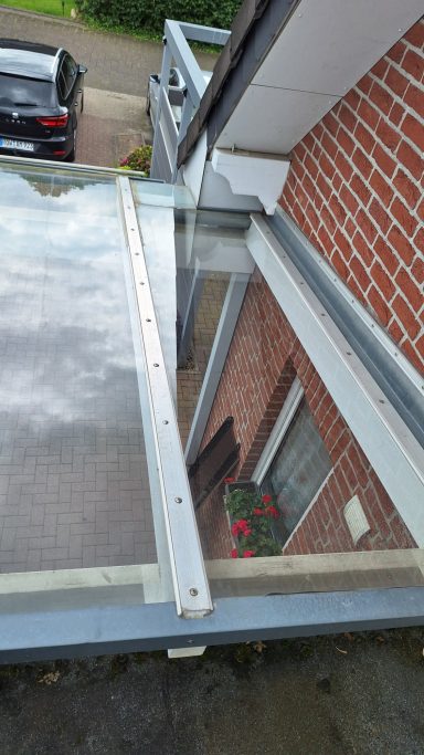 Glasüberdachung nach der Reinigung