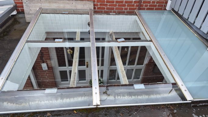 Glasdach nach der Reinigung